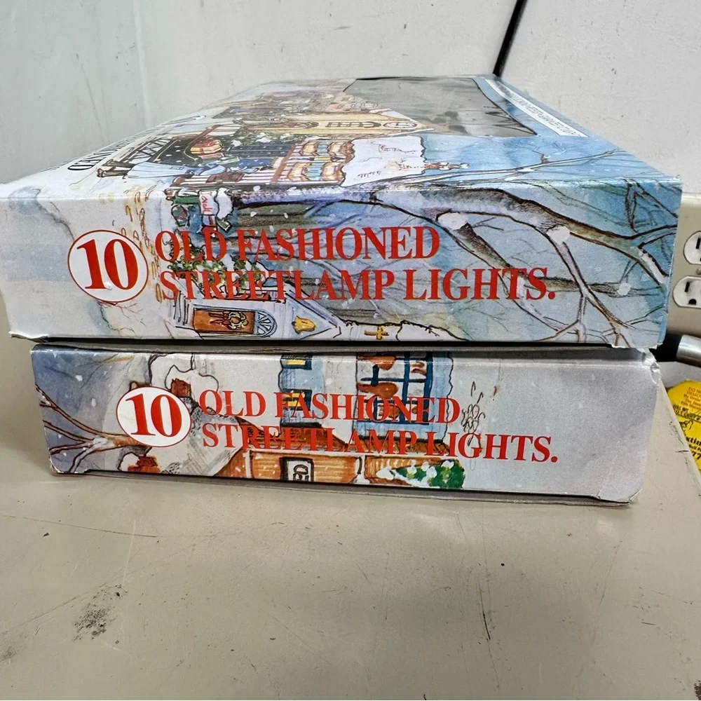 Vintage Christmas Lights Kurt Adler Old Fashioned Streetlamp 10 Light String Set